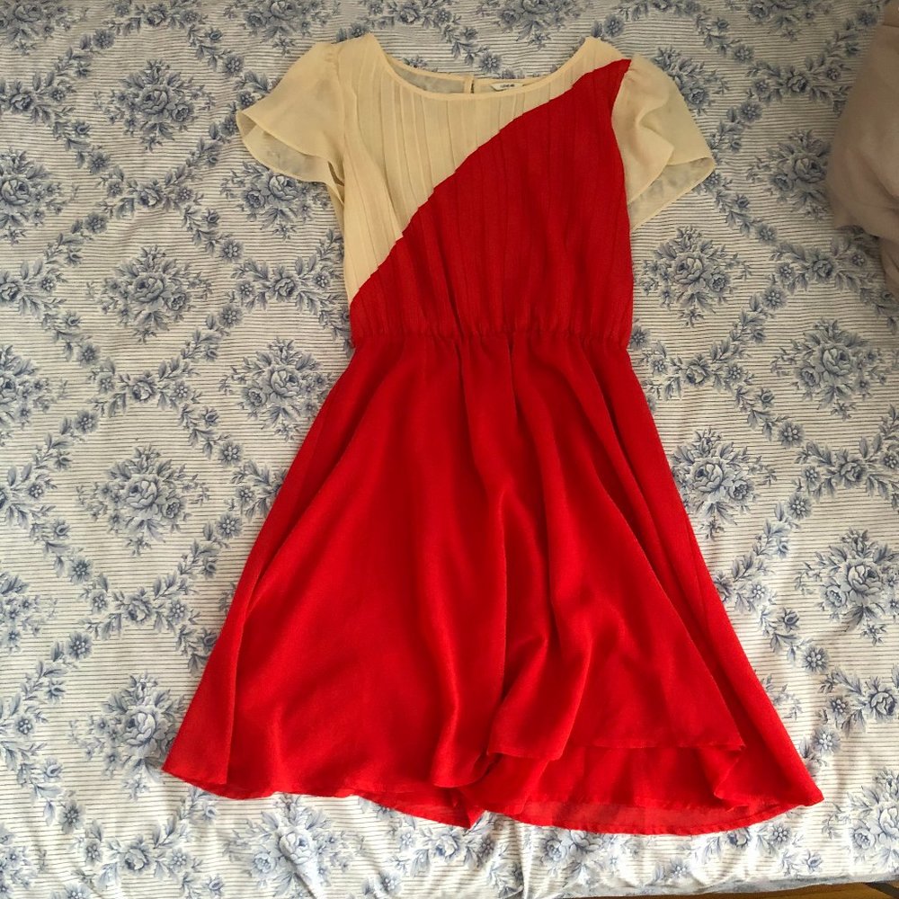 Red and Cream Dress